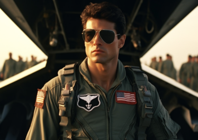 Prompt: The Top Gun movie is released. Style 1980s. -- 16:9. Image courtesy of Midjourney, used with permission. All rights reserved.