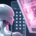 A robot examining a mammogram for signs of breast cancer. Futuristic. Scientific. Journalistic. --ar 16:9